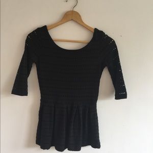 Eight Sixty Black Peplum Top size Small Never Worn